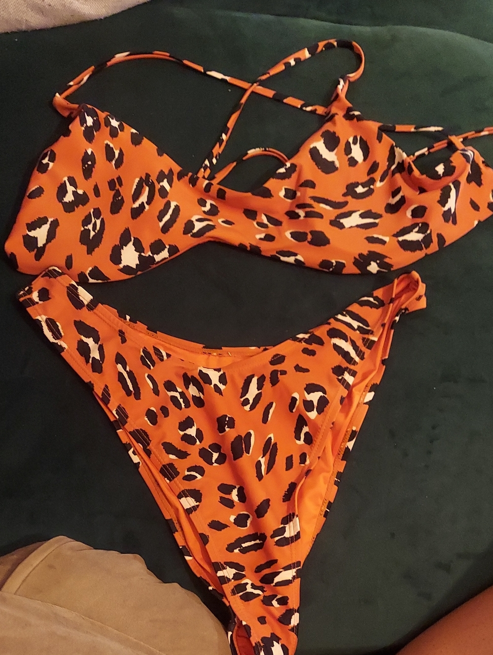 Orange Fabletics Leopard Print Bikini Set